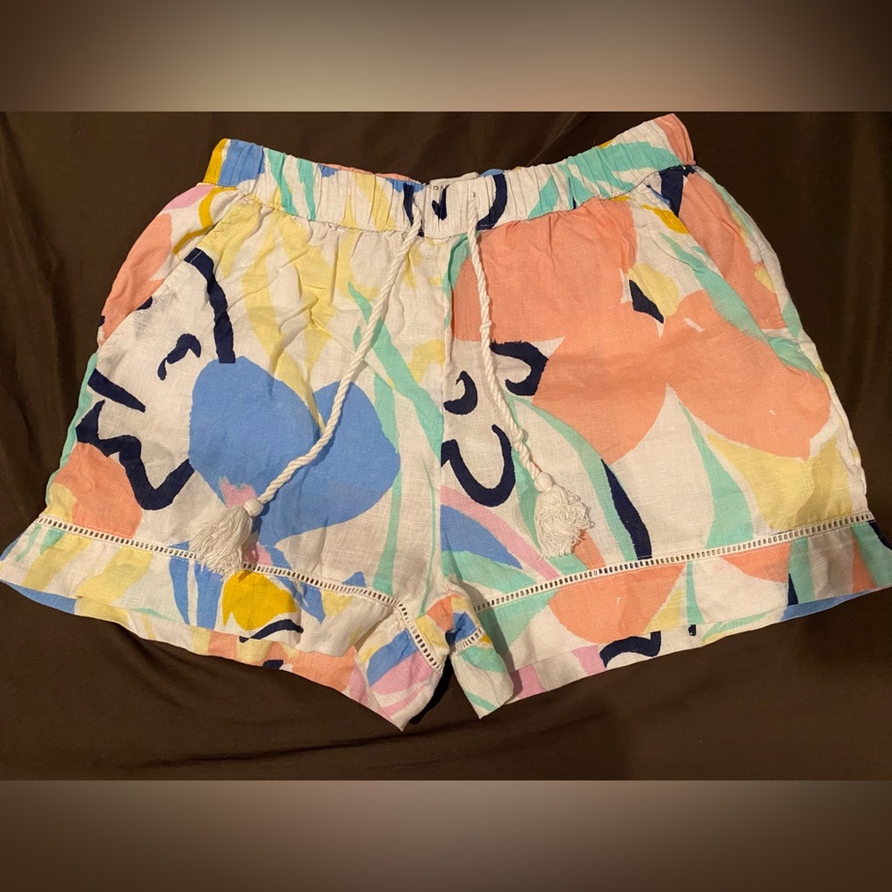 100% LINEN ABSTRACT CHIC SHORTS